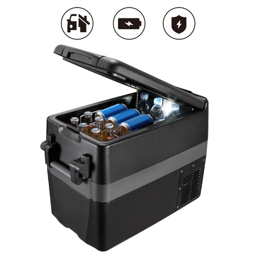 Double Leaves Portable Freezer, 42 Quart (40L) Portable Refrigerator, 15Min Fast Cooling RV Fridge(-4℉~50℉) Car Refrigerator Electric Car Cooler for Truck, Boating, Camping, Road Travel and Home-12/24V DC