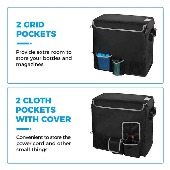 Double Leaves Insulated Protective Cover Transit Bag for 53 Quart Portable Refrigerator Fridge