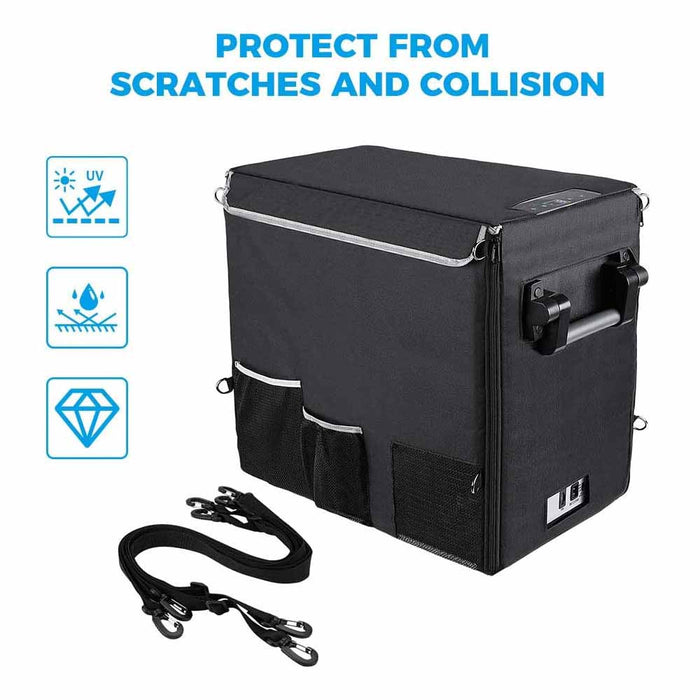 Double Leaves Insulated Protective Cover Transit Bag for 53 Quart Portable Refrigerator Fridge