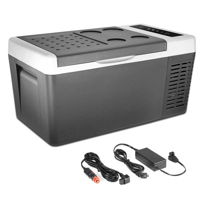 Double Leaves Portable Refrigerator Freezer (-7.6℉~131℉), Mini Fridge 18L(20 Quart) with DC 12V/24V and AC, Electric Thermoelectric Car Cooler/Warmer for RV, Truck, Camping Trip and Home