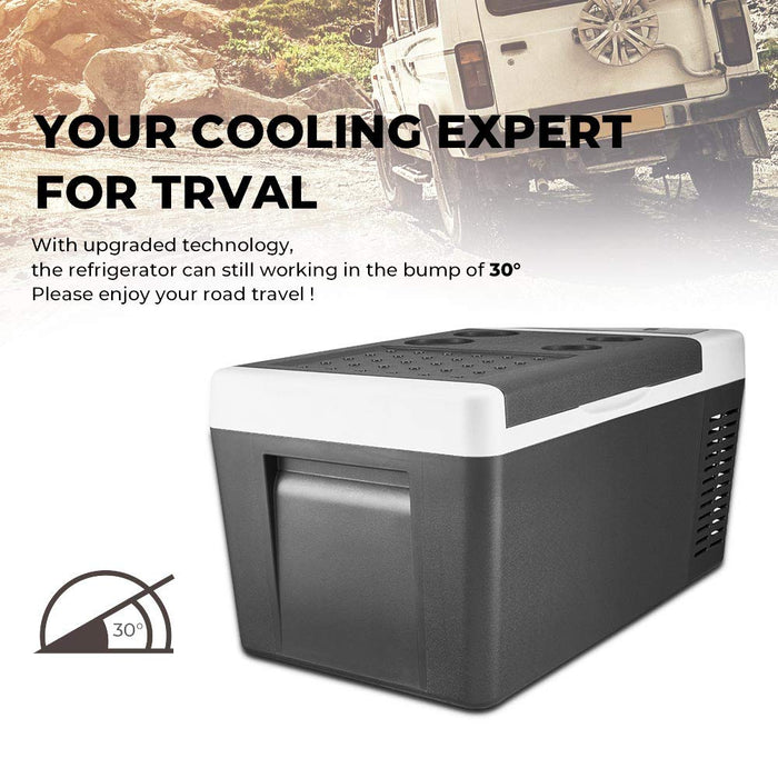 Double Leaves Portable Refrigerator Freezer (-7.6℉~131℉), Mini Fridge 18L(20 Quart) with DC 12V/24V and AC, Electric Thermoelectric Car Cooler/Warmer for RV, Truck, Camping Trip and Home